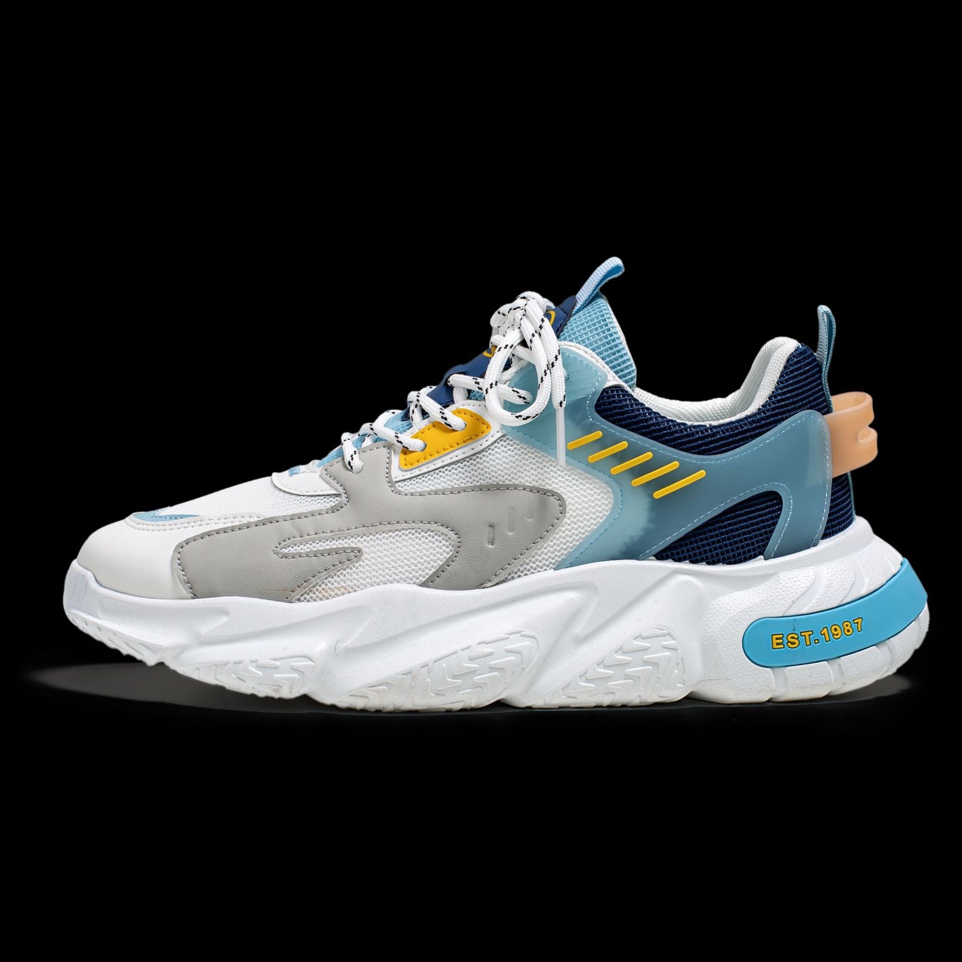 Herrsneakers Med Snörning Och Casual Mönster