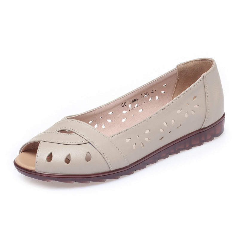 Damsommarsandaler Med Peep Toe-Motiv Och Spänne