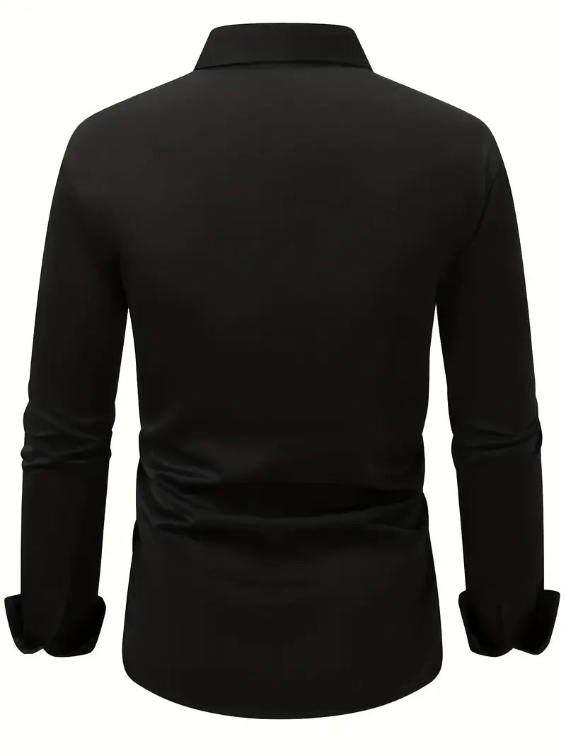 Herrskjorta Långärmad Slim Fit Ventilerande Material