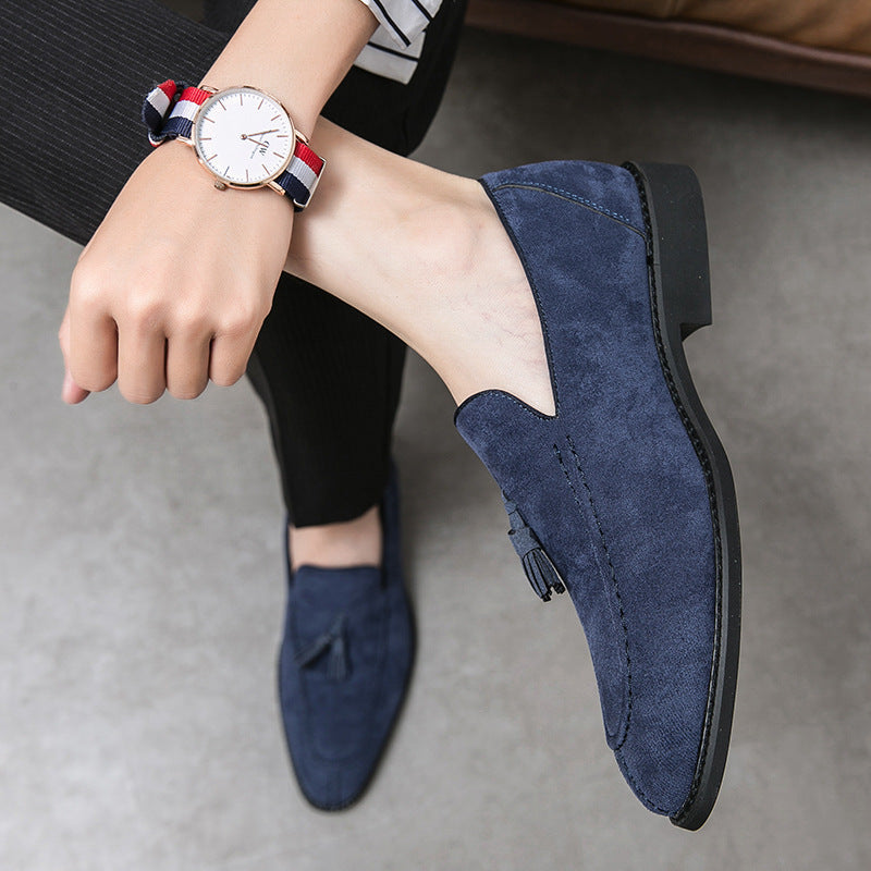 Herrskor Med Slip-On-Motiv Och Mockaeffekt