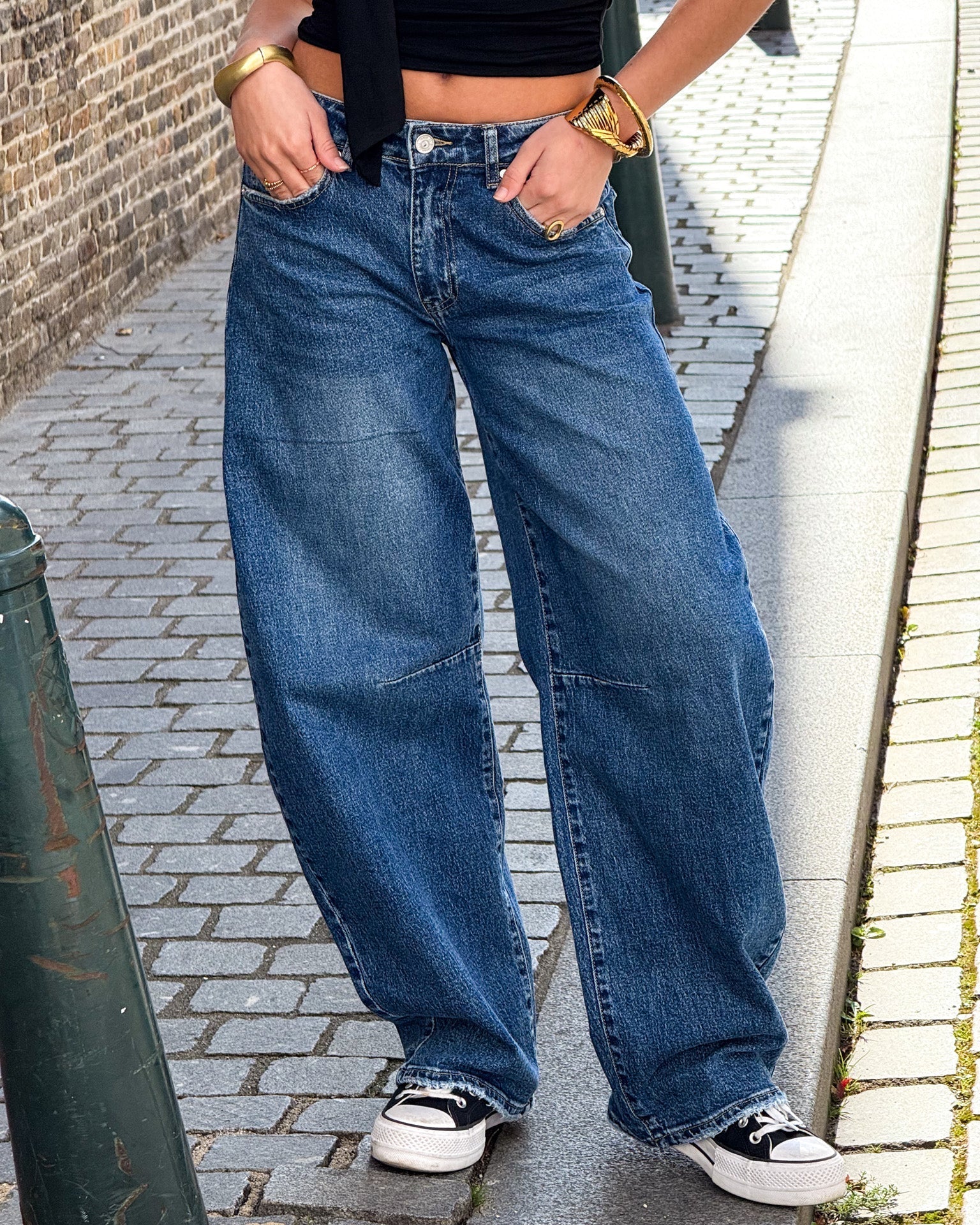 Jeans för Dam med Balloon Fit och Vida Ben