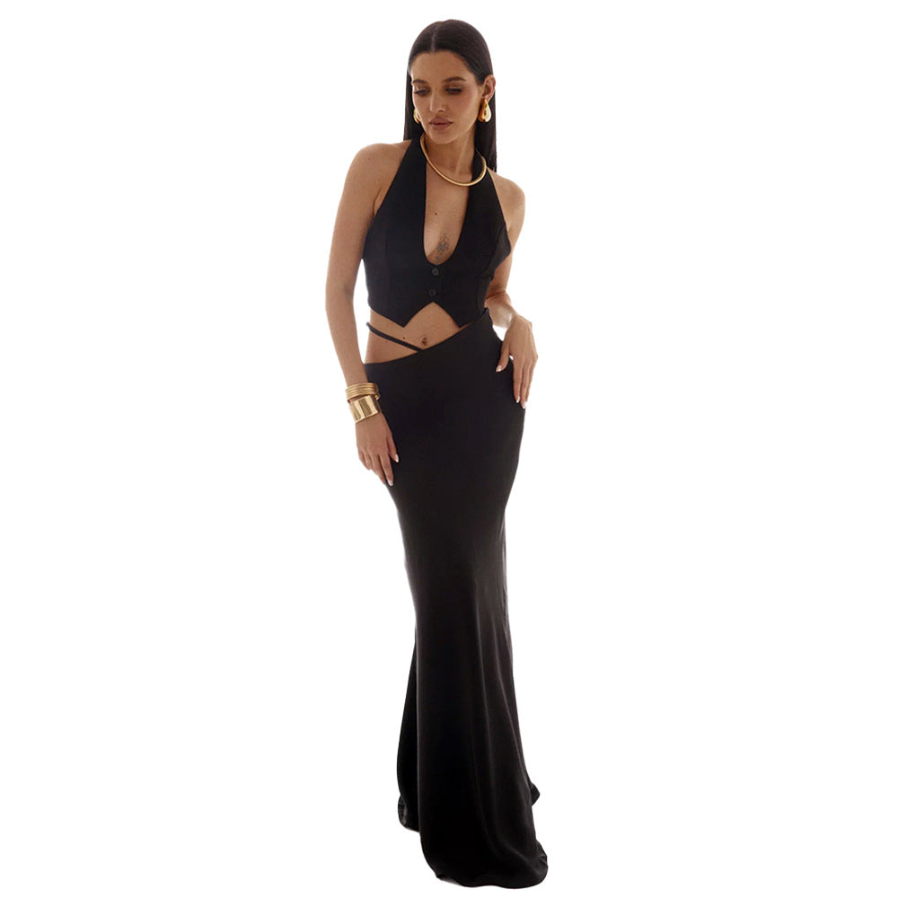 Lång, Bodycon-Kjol Med Höfter Och Urholkad Design För Kvinnor