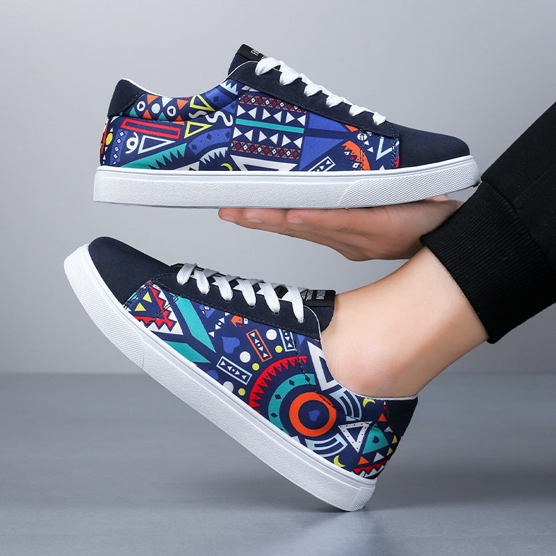 Låga Herrsneakers I Kanvas Med Snörning