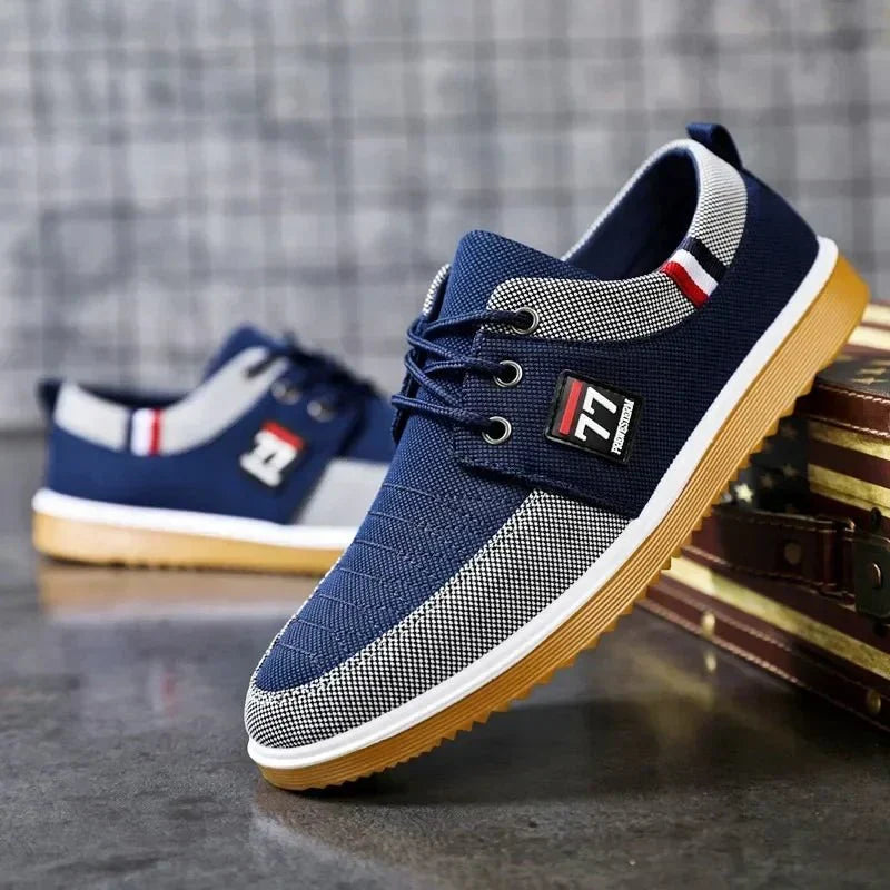 Herr Slip-On Skor Med Andningsbar Ovandel Och Gummisula
