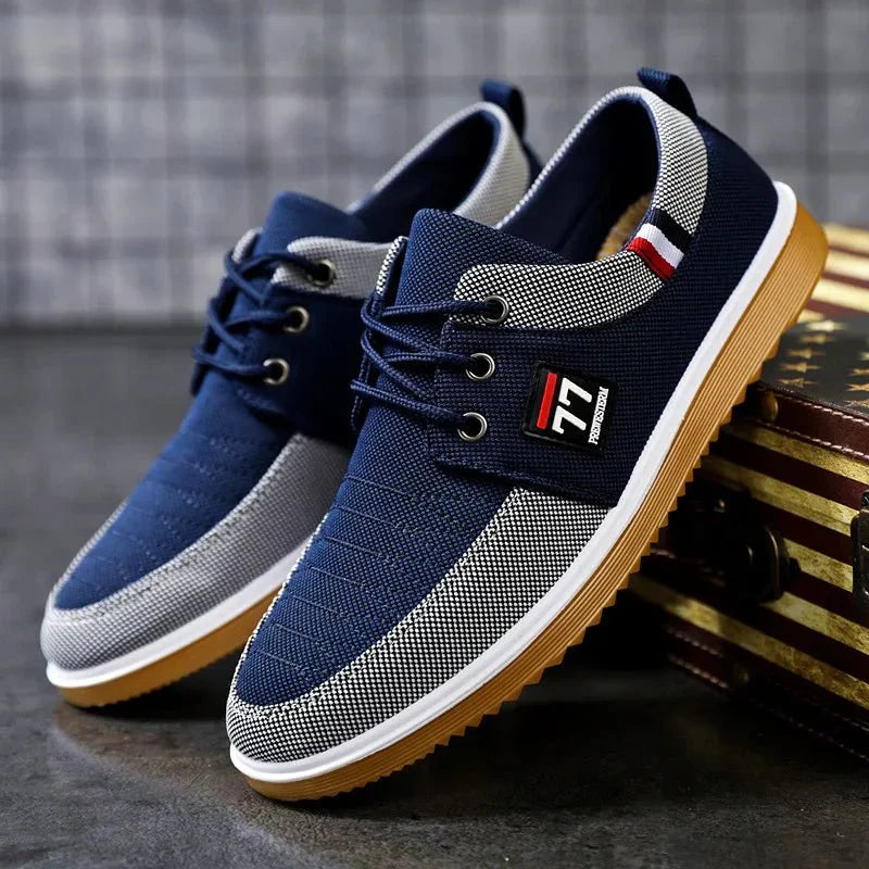 Herr Slip-On Skor Med Andningsbar Ovandel Och Gummisula
