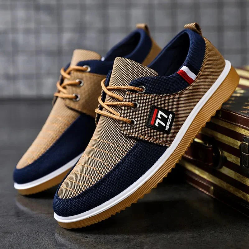 Herr Slip-On Skor Med Andningsbar Ovandel Och Gummisula
