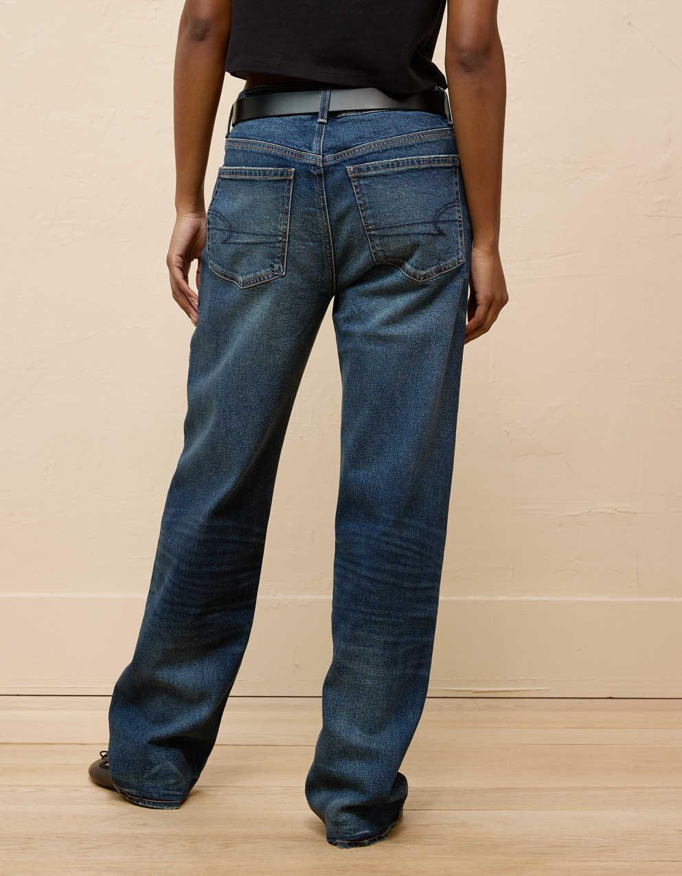 Kvinnor Låg Midja Avslappnad Passform Jeans Med Avsmalnande Ben