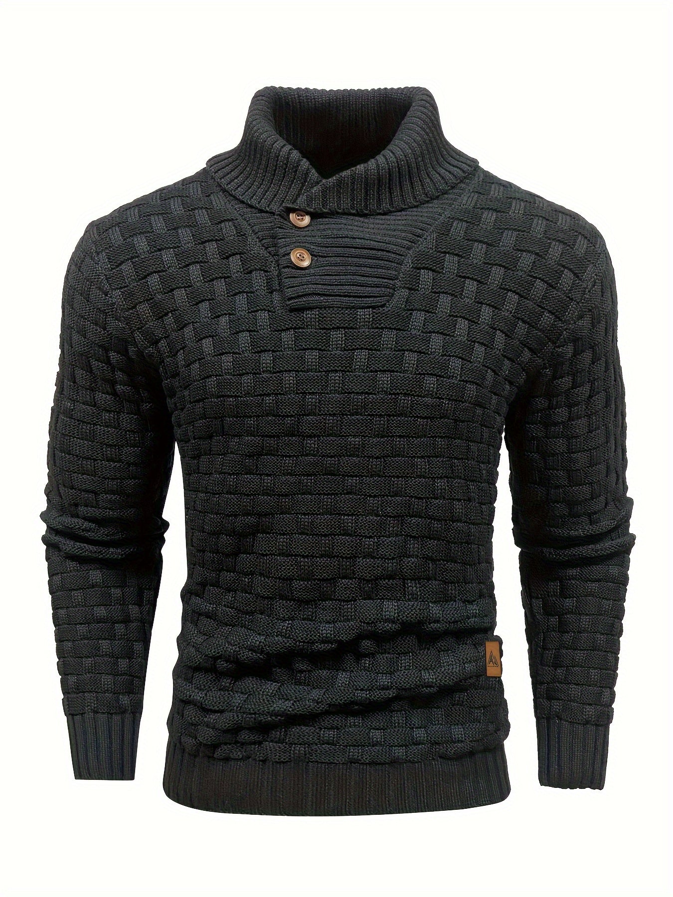 Herr Tröja i Waffle Knit med Sjalkrage