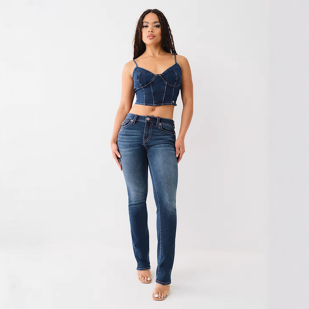 Damshorts Med Hög Midja Och Raka Ben I Chenille Med Broderad Ficka