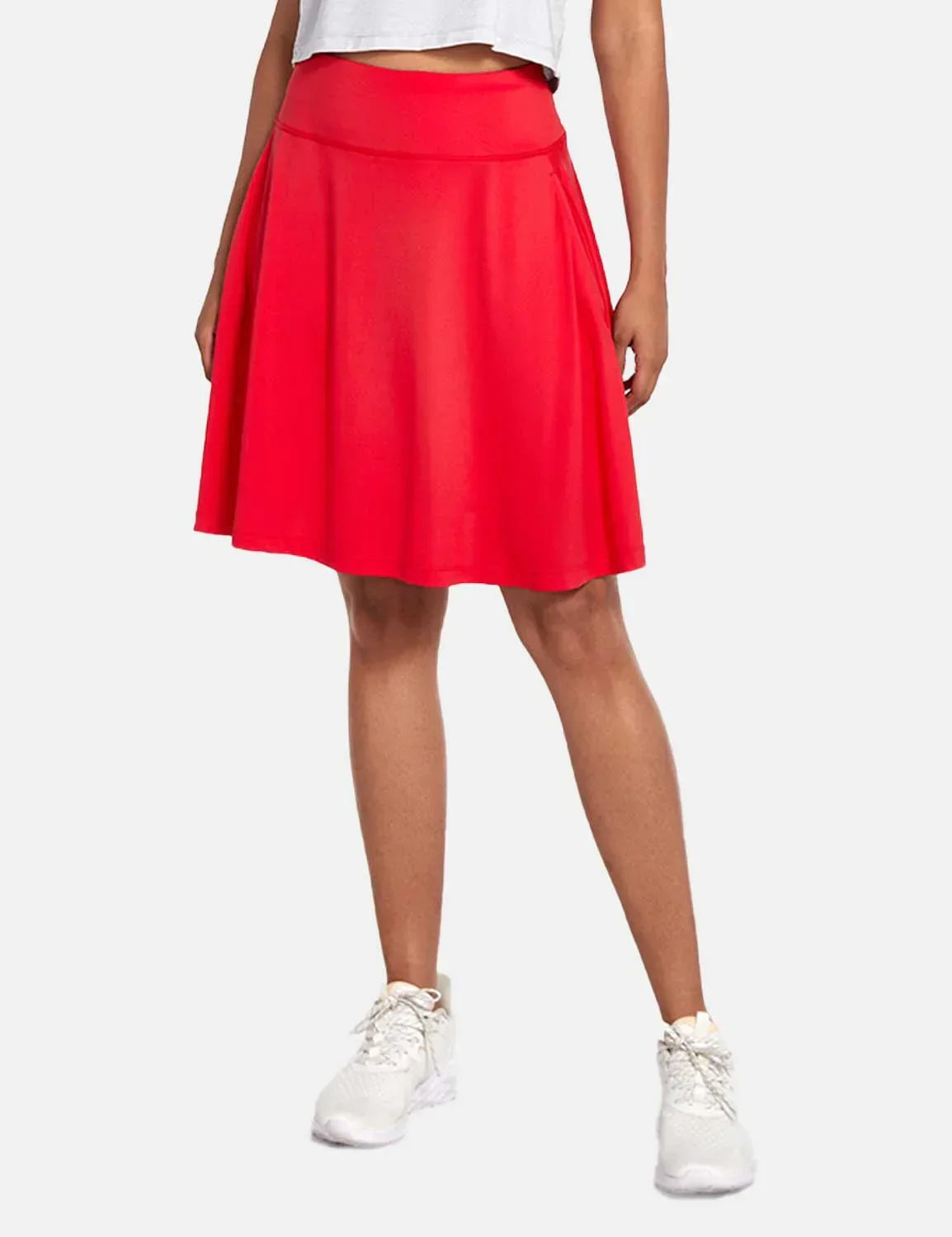 Dam Skort för Sommaren UPF50 Plus Hög Midja Plisserad med Inbyggda Shorts och Fickor