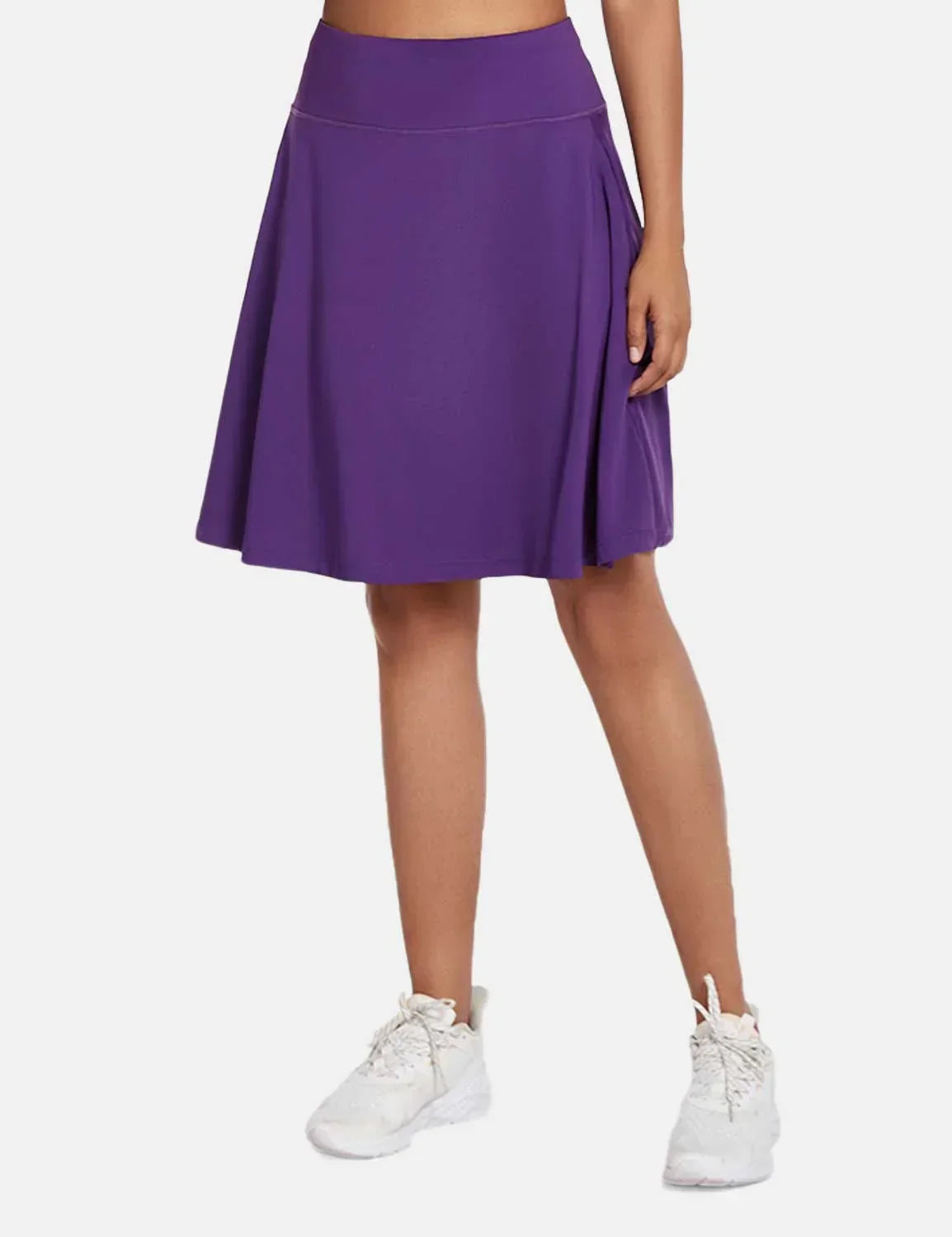 Dam Skort för Sommaren UPF50 Plus Hög Midja Plisserad med Inbyggda Shorts och Fickor