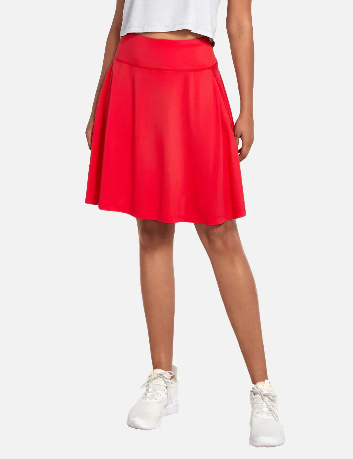 Dam Skort för Sommaren UPF50 Plus Hög Midja Plisserad med Inbyggda Shorts och Fickor