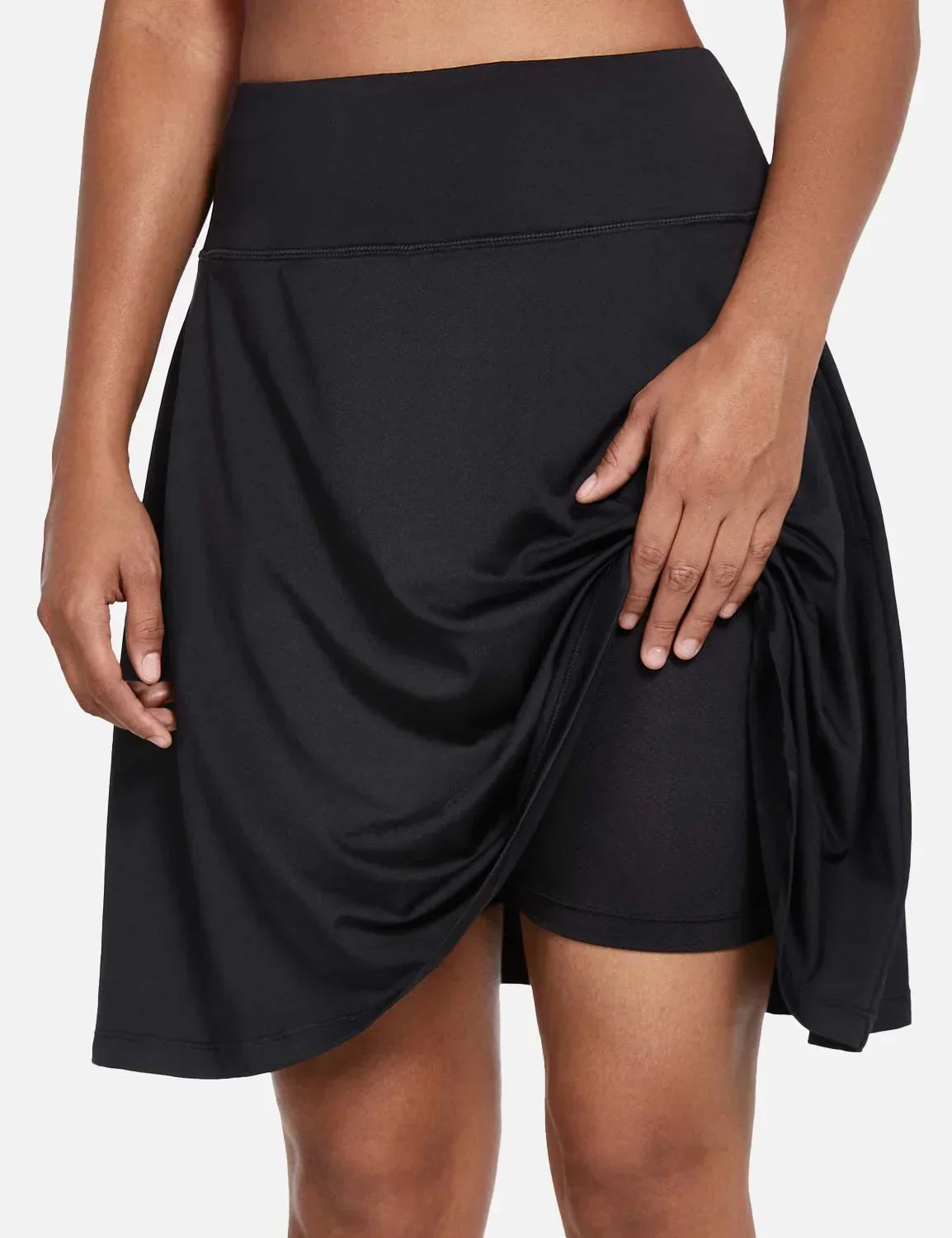 Dam Skort för Sommaren UPF50 Plus Hög Midja Plisserad med Inbyggda Shorts och Fickor