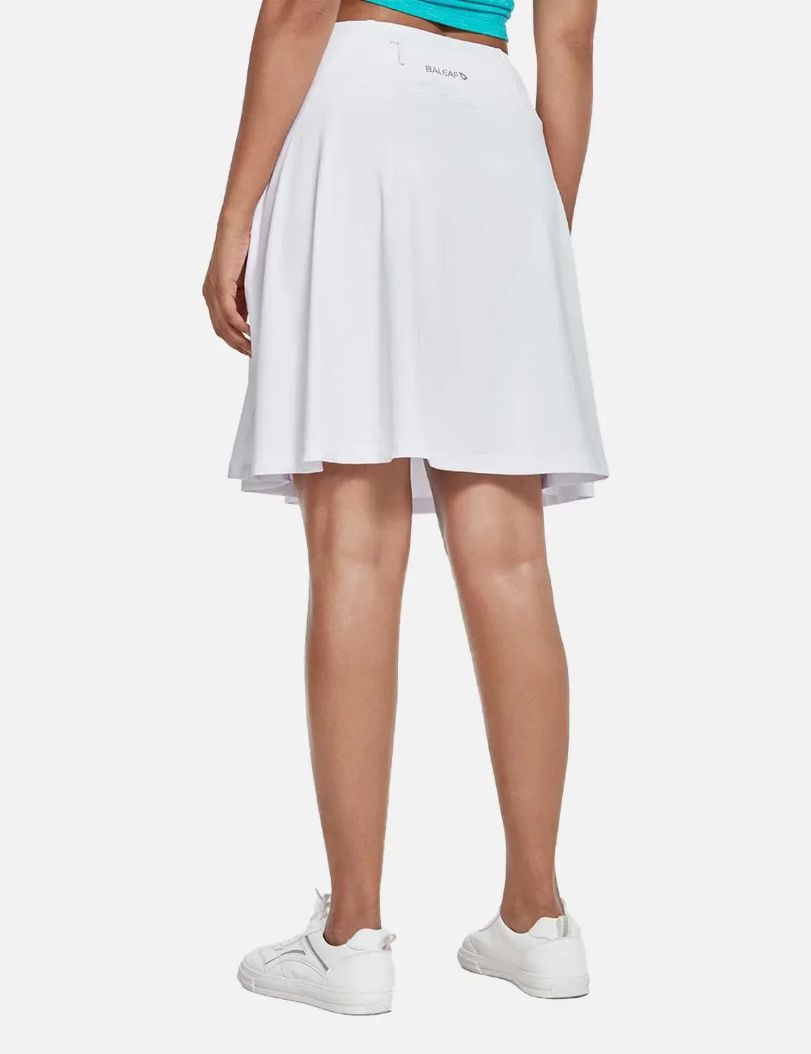 Dam Skort för Sommaren UPF50 Plus Hög Midja Plisserad med Inbyggda Shorts och Fickor