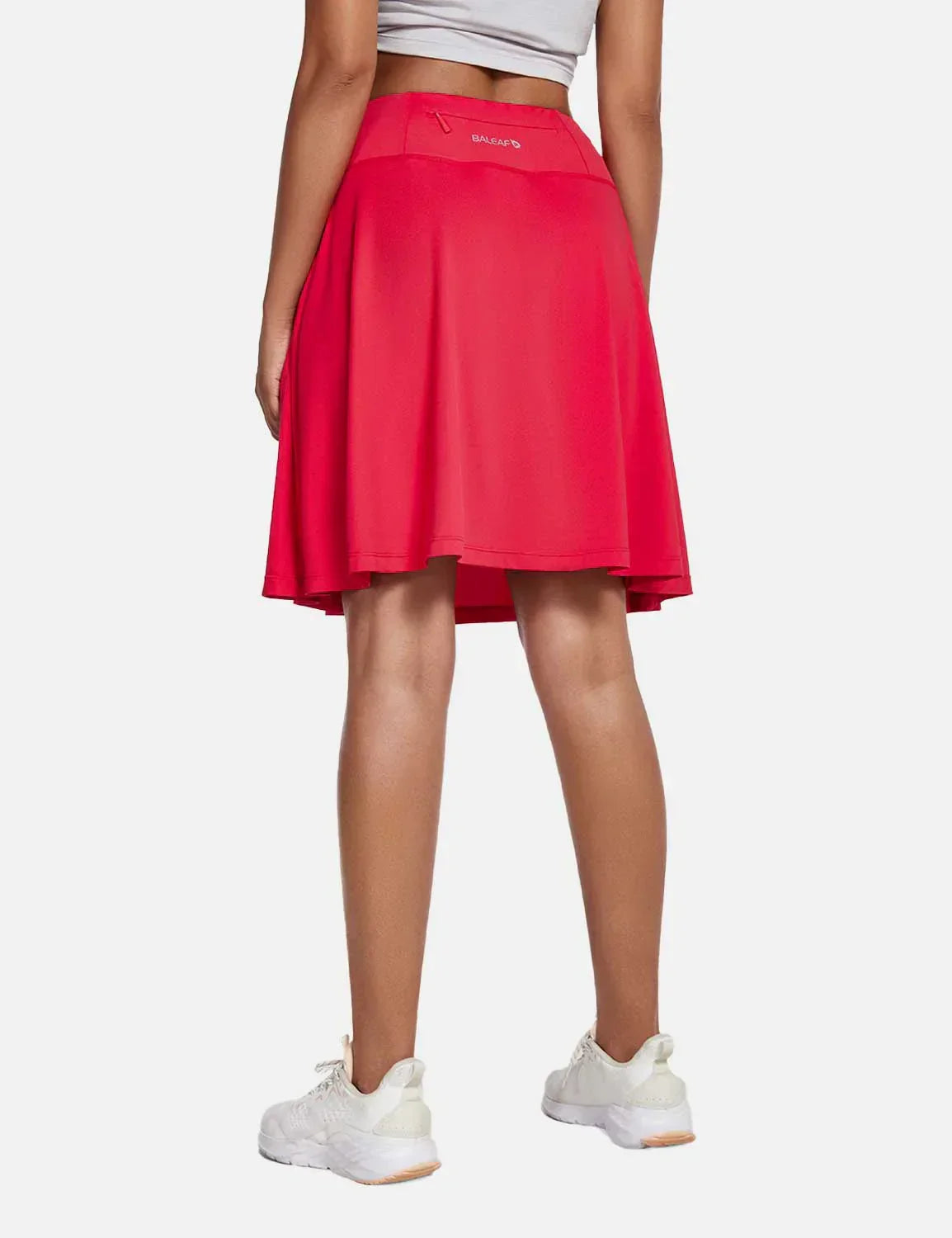Dam Skort för Sommaren UPF50 Plus Hög Midja Plisserad med Inbyggda Shorts och Fickor