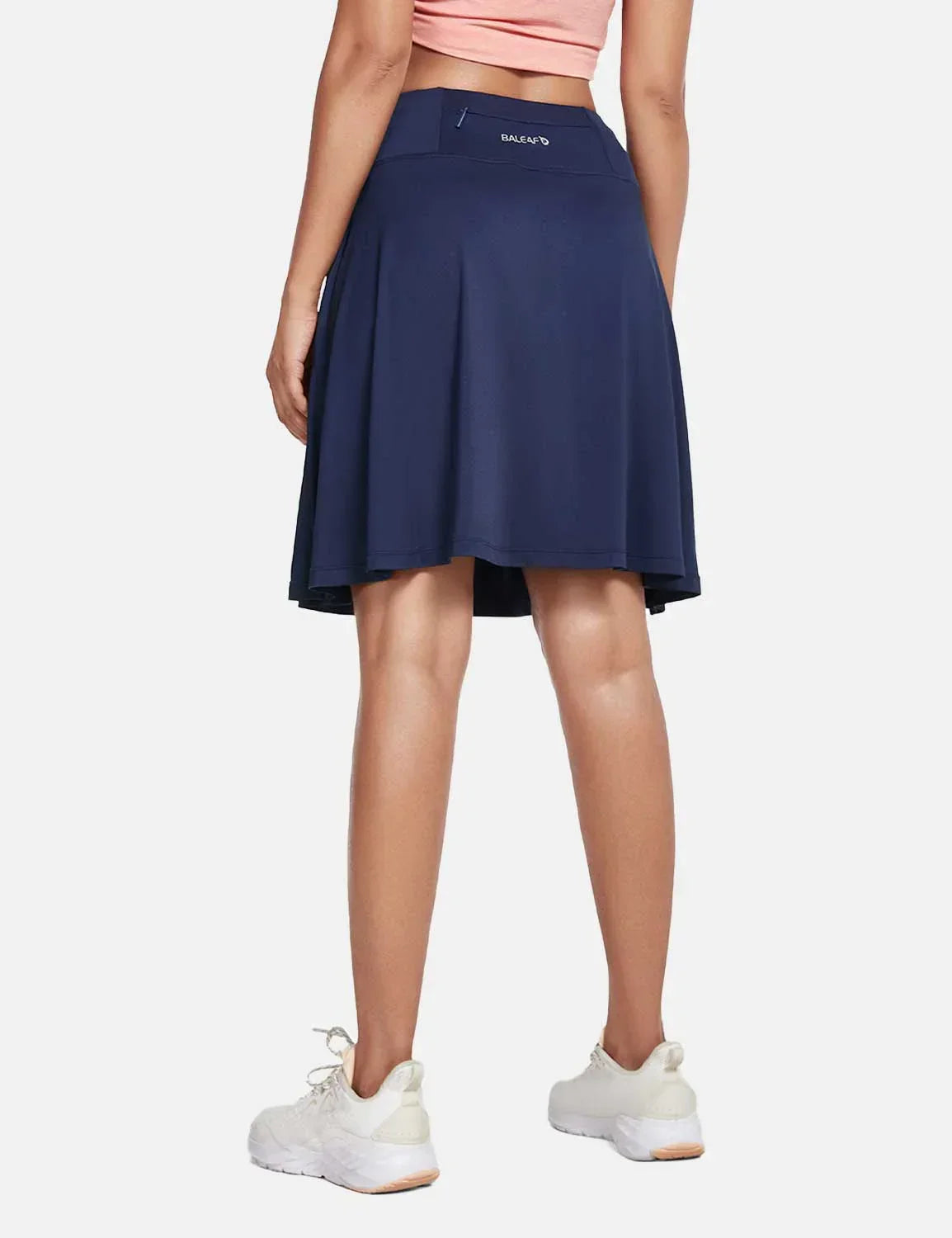 Dam Skort för Sommaren UPF50 Plus Hög Midja Plisserad med Inbyggda Shorts och Fickor