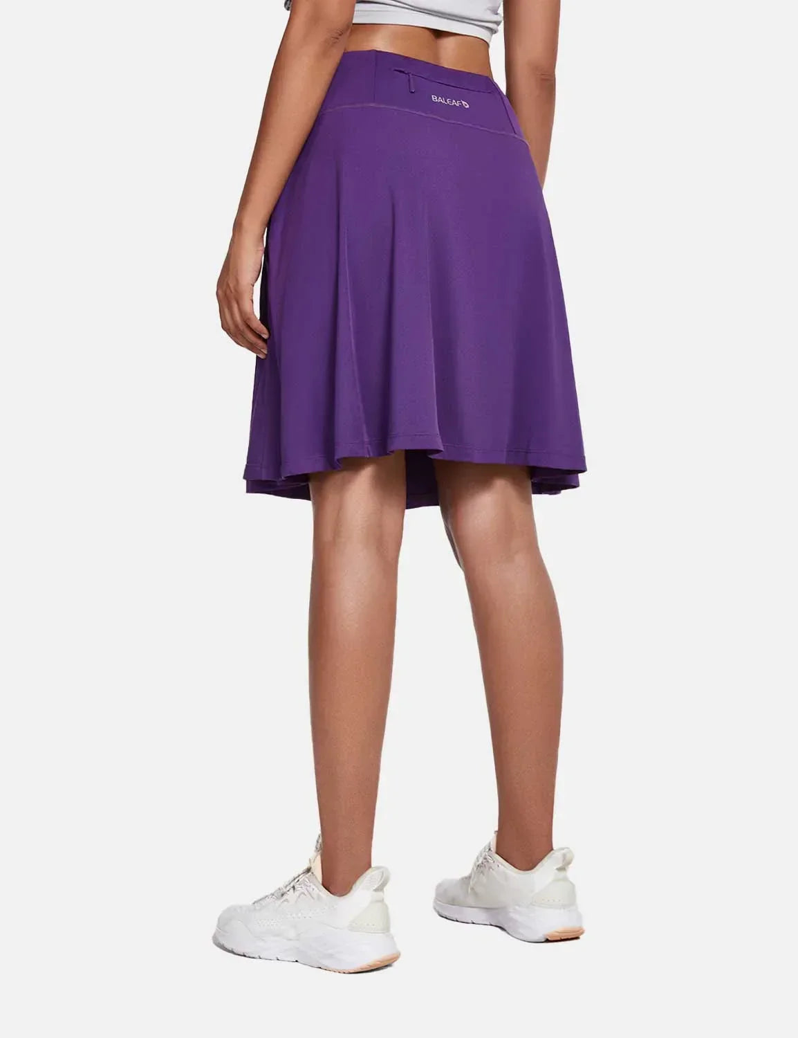 Dam Skort för Sommaren UPF50 Plus Hög Midja Plisserad med Inbyggda Shorts och Fickor