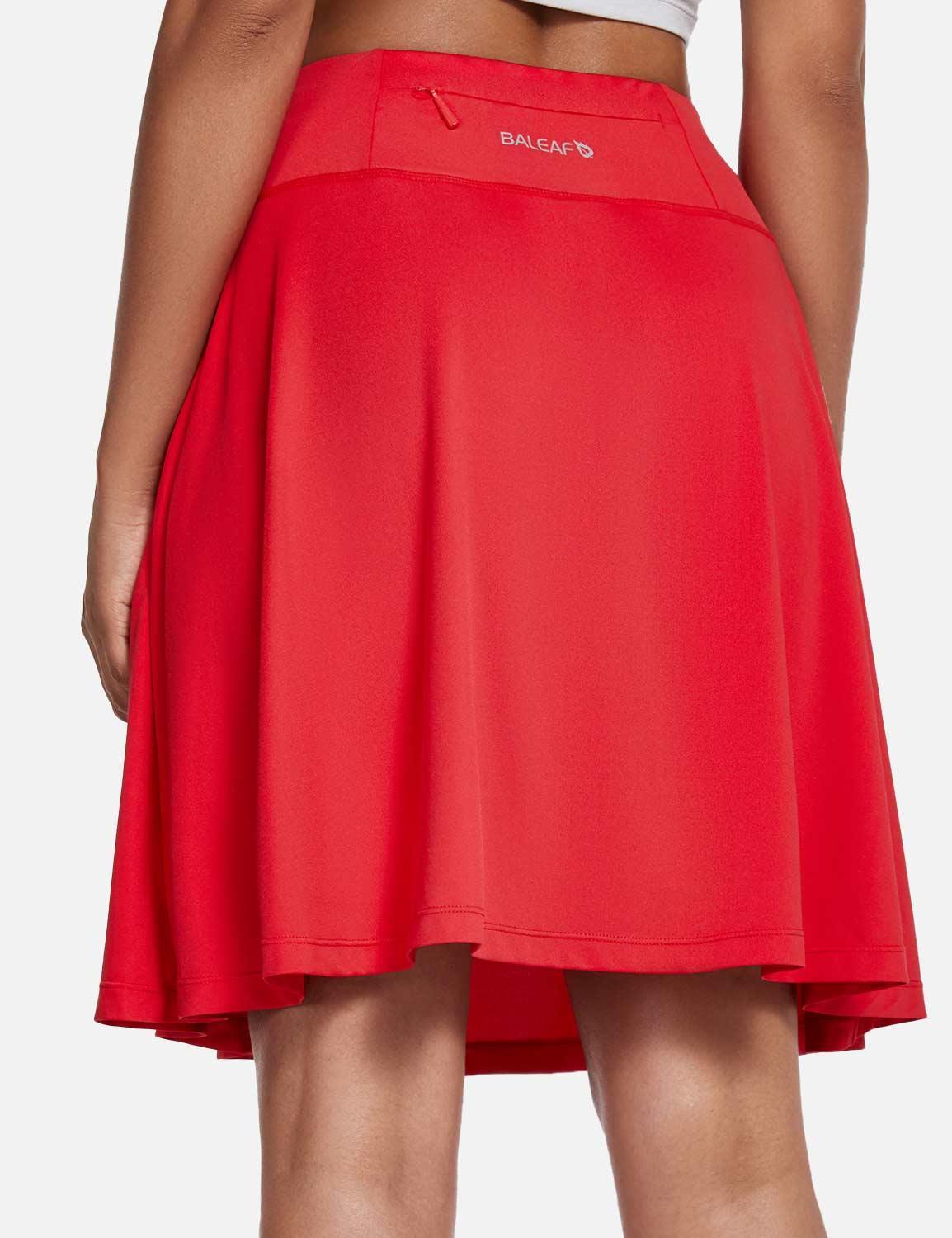 Dam Skort för Sommaren UPF50 Plus Hög Midja Plisserad med Inbyggda Shorts och Fickor