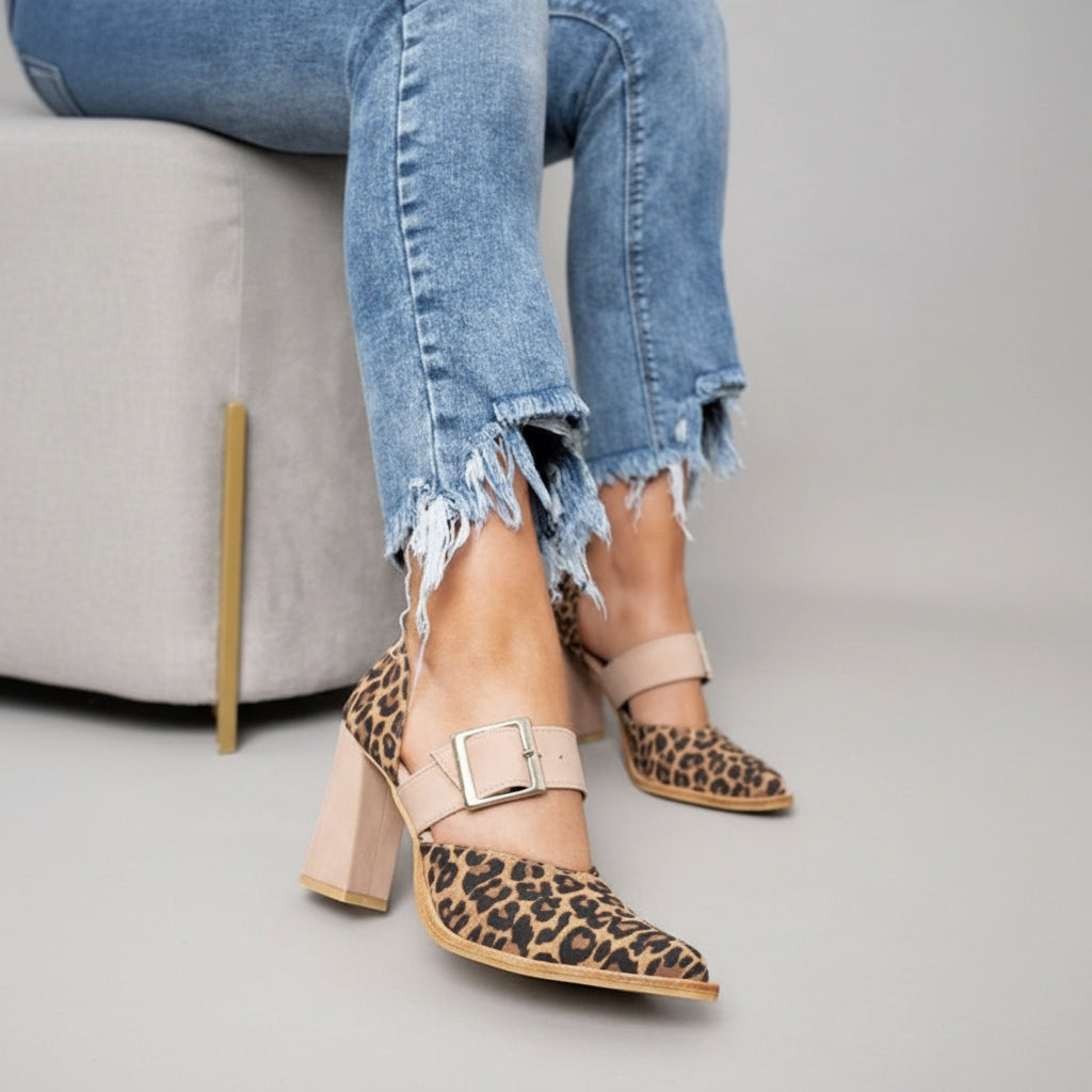 Dam Högklackade Pumps Spetsig Tå Slip On Gummisula