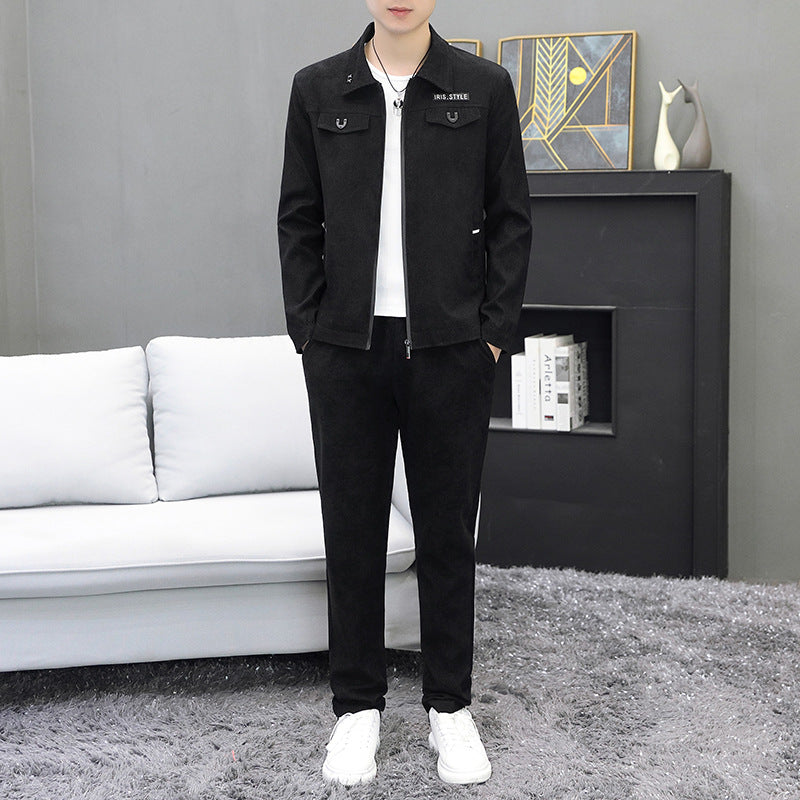 Herr Höst Tvådelad Kostym Manchestermaterial Jacka och Byxor i Full Längd