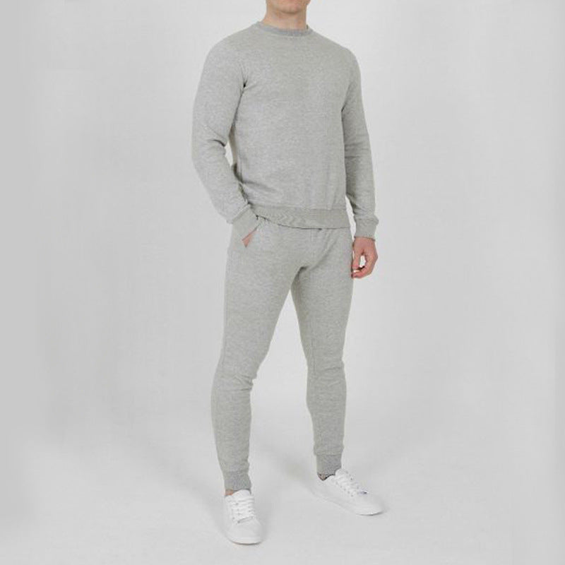 Herr Sportset Slim Fit Tvådelad Rund Hals Lång Ärm