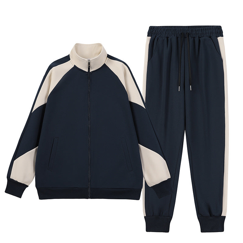 Herr Höst Patchwork Tvådelad Outfit med Långärmad Jacka och Byxor