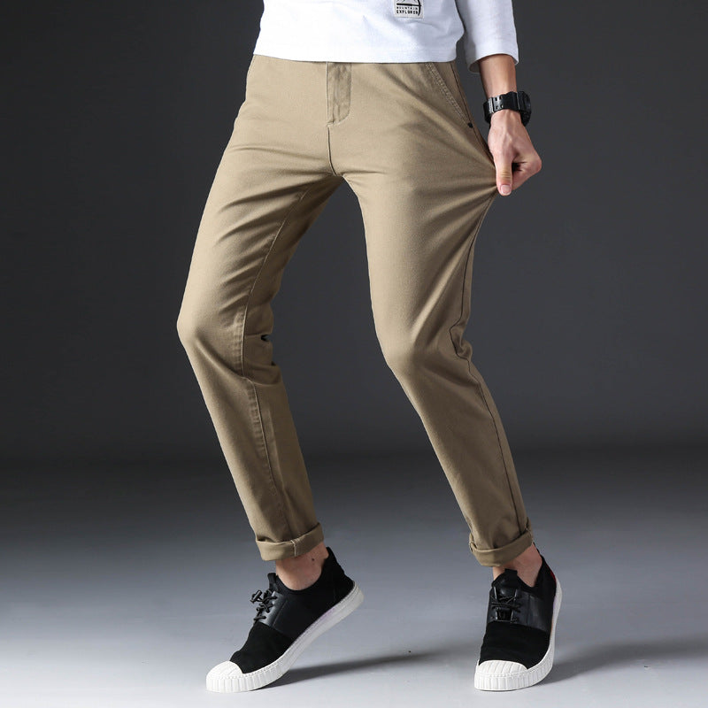 Herrbyxor Slim Fit Medelhög Midja, Rak Benform, Dragkedjegylf