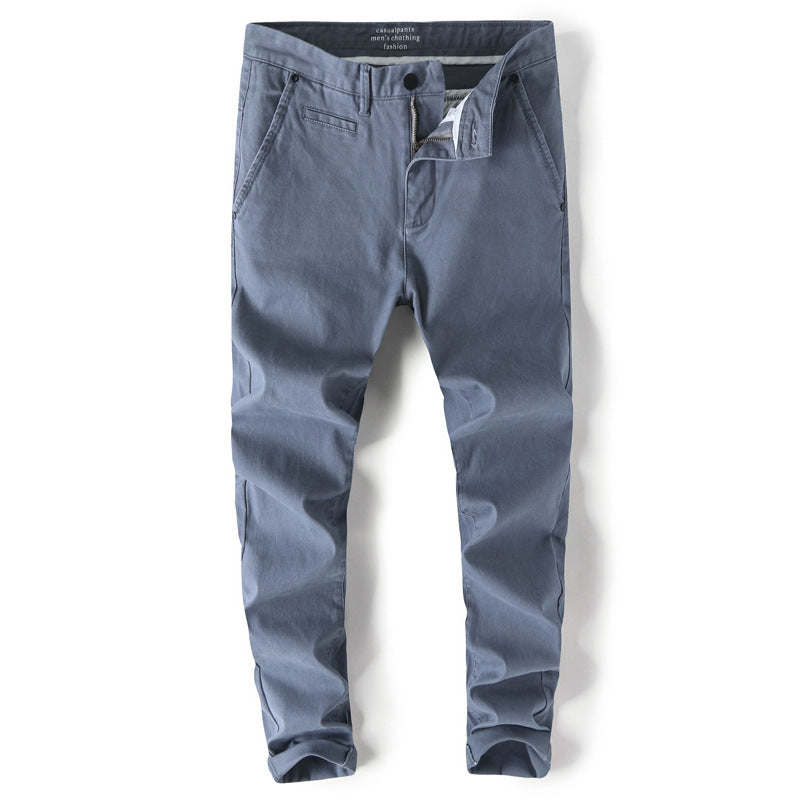 Herrbyxor Slim Fit Medelhög Midja, Rak Benform, Dragkedjegylf