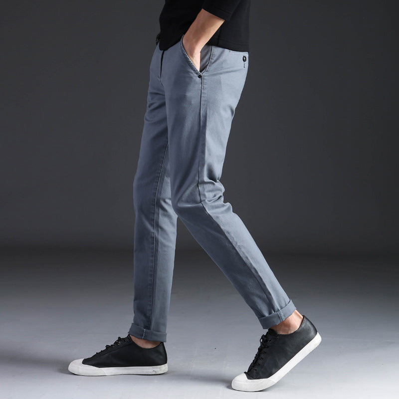 Herrbyxor Slim Fit Medelhög Midja, Rak Benform, Dragkedjegylf