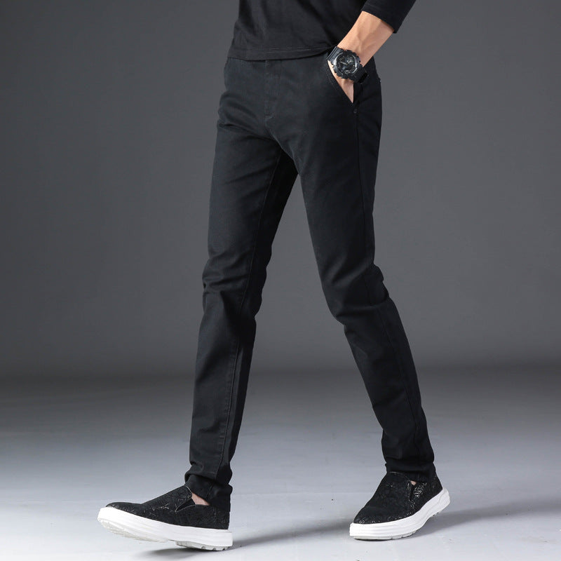 Herrbyxor Slim Fit Medelhög Midja, Rak Benform, Dragkedjegylf