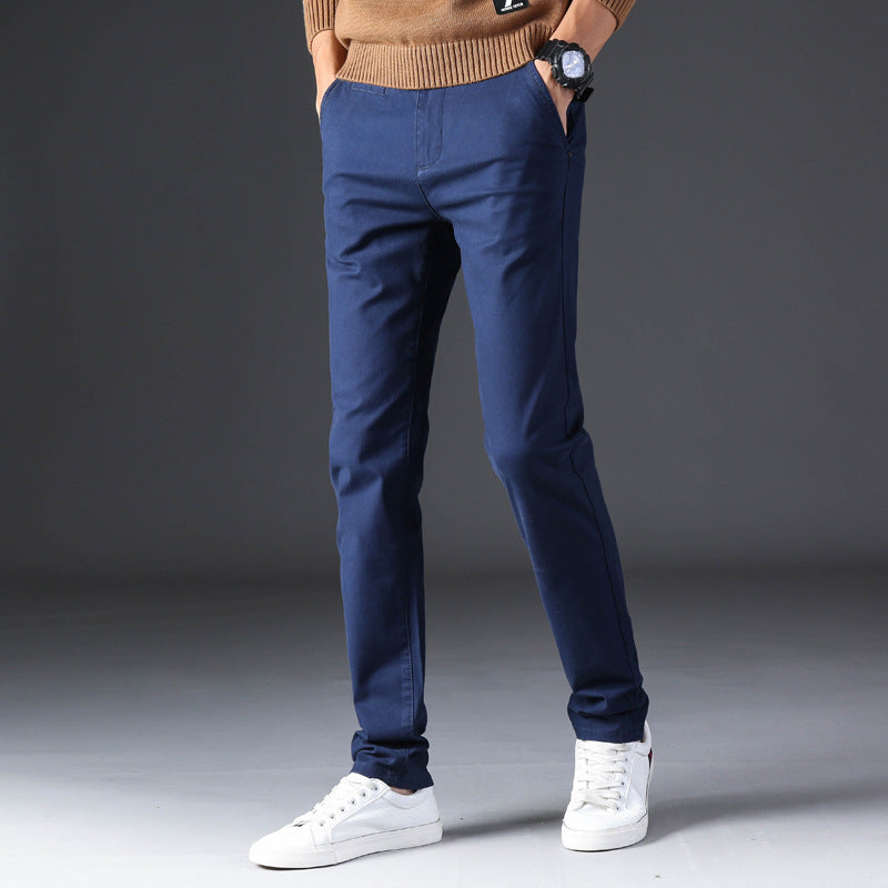 Herrbyxor Slim Fit Medelhög Midja, Rak Benform, Dragkedjegylf