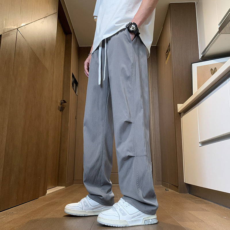 Herr Byxor i Manchestertyg för Vår och Höst – Lös Passform, Medeltjockt Tyg, Rakt Ben