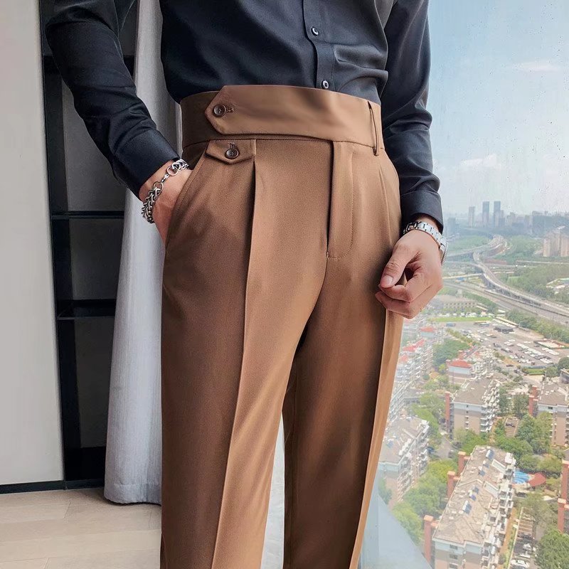Herrbyxor Slim Fit Rak Ben Draperad Skärning Finns i M till 2XL