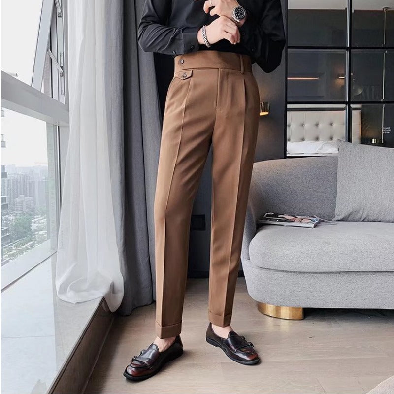 Herrbyxor Slim Fit Rak Ben Draperad Skärning Finns i M till 2XL