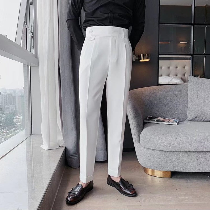Herrbyxor Slim Fit Rak Ben Draperad Skärning Finns i M till 2XL