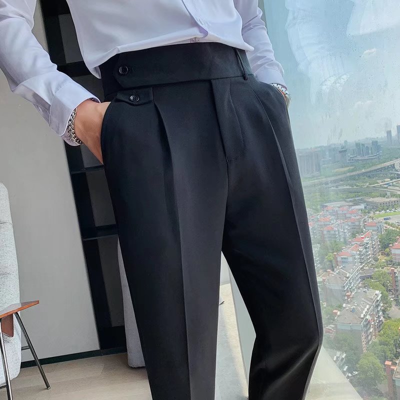 Herrbyxor Slim Fit Rak Ben Draperad Skärning Finns i M till 2XL