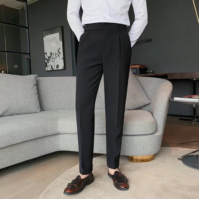 Herrbyxor Slim Fit Rak Ben Draperad Skärning Finns i M till 2XL
