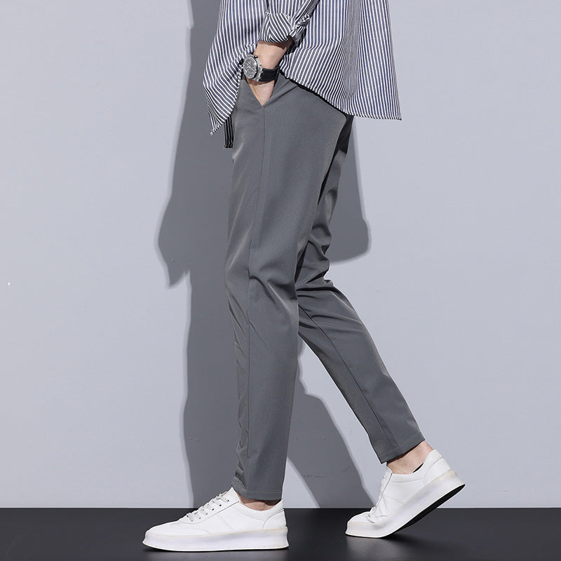 Herrbyxor för Höst &amp; Vinter, Slim Fit, Raka Ben, Elastisk Midja, Fullängd, Storlek 28 till 38