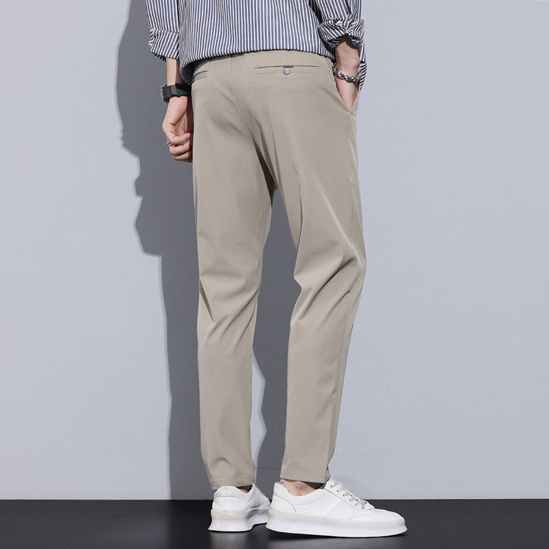 Herrbyxor för Höst &amp; Vinter, Slim Fit, Raka Ben, Elastisk Midja, Fullängd, Storlek 28 till 38