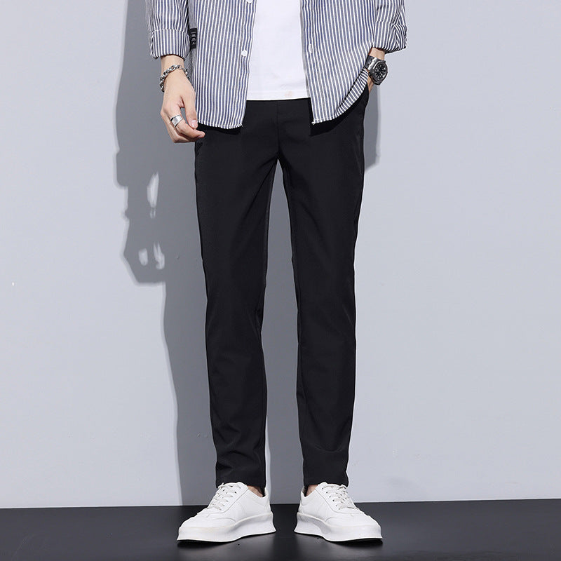 Herrbyxor för Höst &amp; Vinter, Slim Fit, Raka Ben, Elastisk Midja, Fullängd, Storlek 28 till 38
