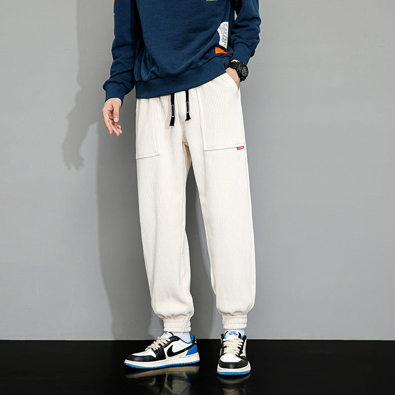 Herrbyxor Höst Vinter Sweatpants Lös Passform Vida Ben Manchestertyg Resårmidja Flera Färgalternativ