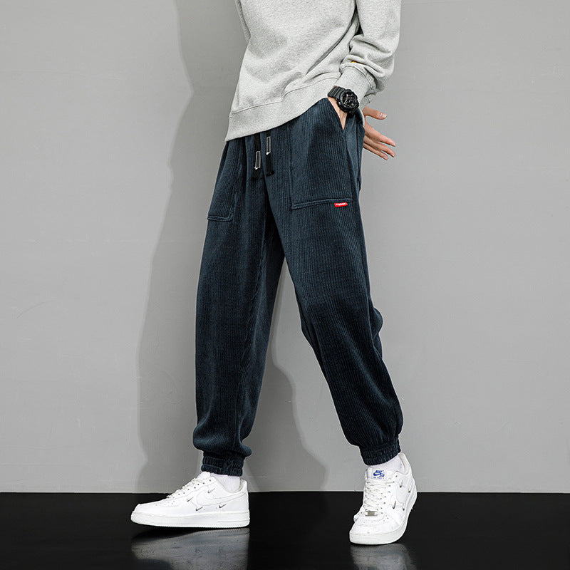 Herrbyxor Höst Vinter Sweatpants Lös Passform Vida Ben Manchestertyg Resårmidja Flera Färgalternativ