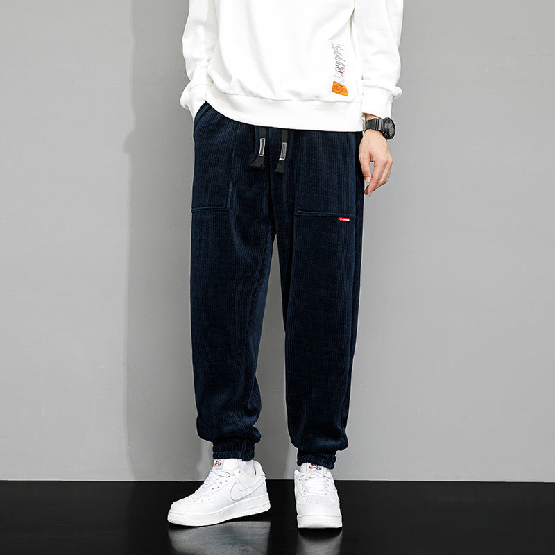 Herrbyxor Höst Vinter Sweatpants Lös Passform Vida Ben Manchestertyg Resårmidja Flera Färgalternativ