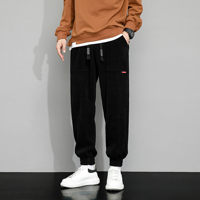 Herrbyxor Höst Vinter Sweatpants Lös Passform Vida Ben Manchestertyg Resårmidja Flera Färgalternativ