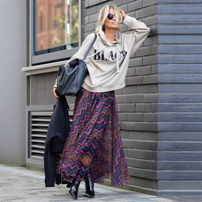 Dam Långkjol Vid Nederkant Tryckt Mönster