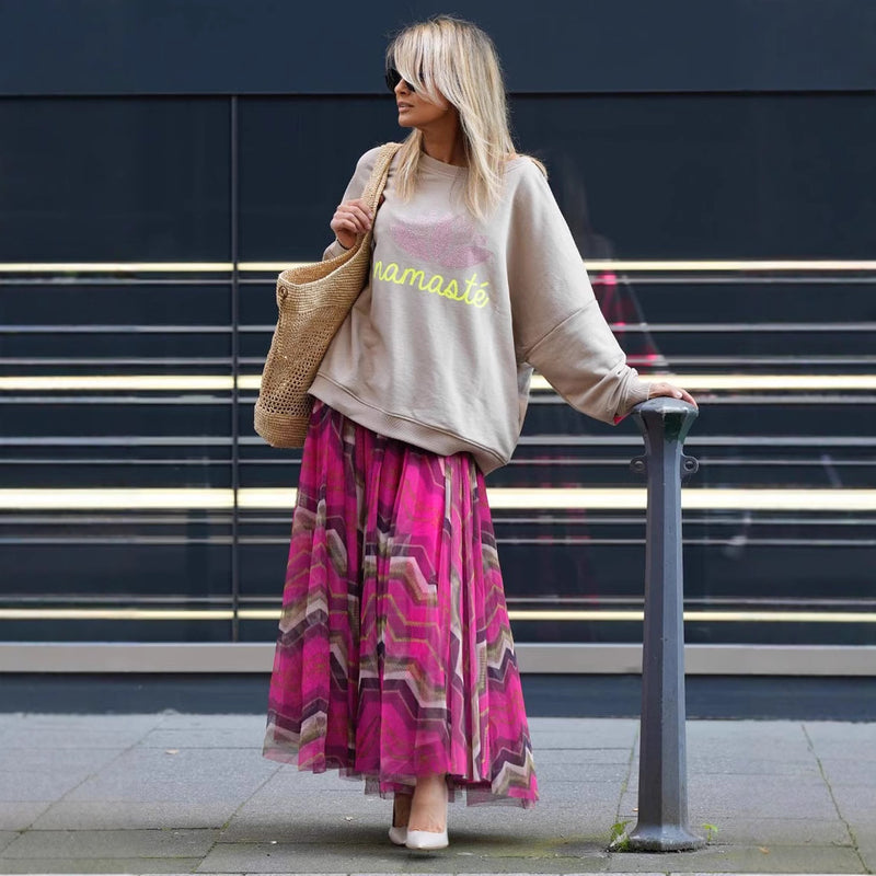 Dam Långkjol Vid Nederkant Tryckt Mönster