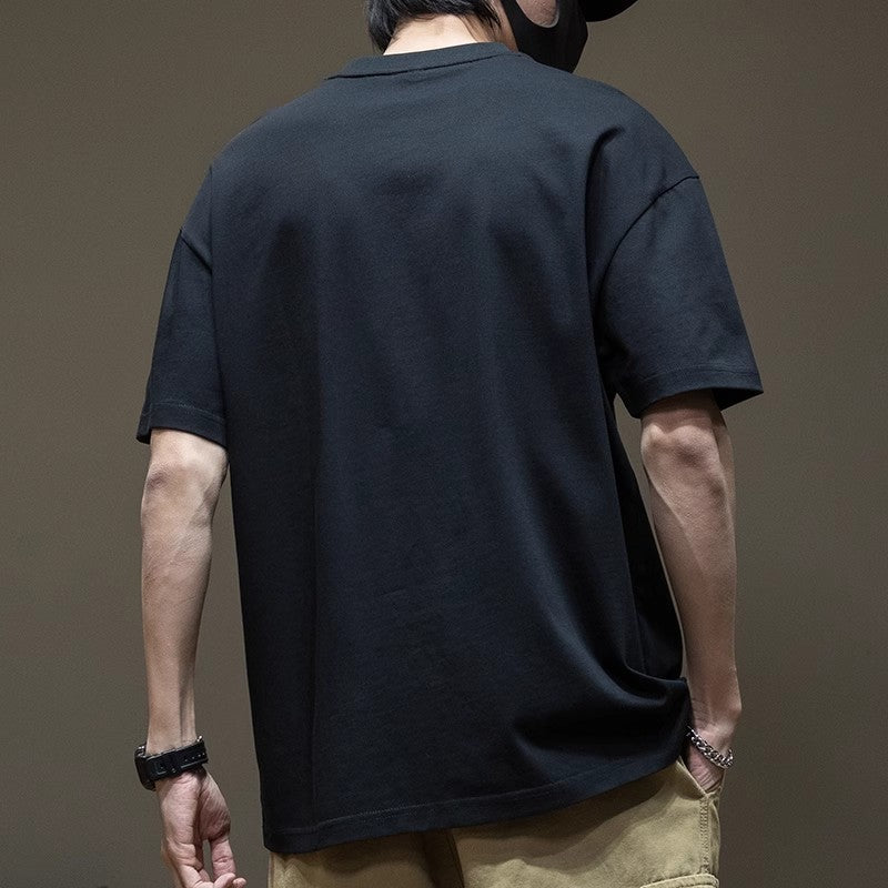 Herr T-Shirt Crew Neck Bokstavstryck Lös Passform Kort Ärm
