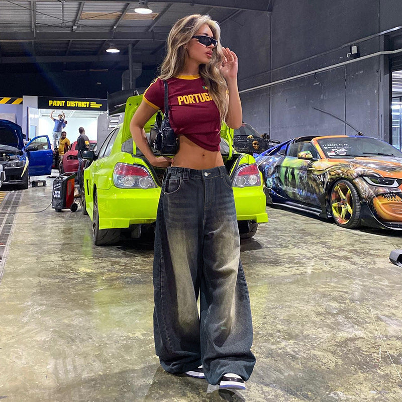 Dambyxor Med Hög Midja, Lös Rak Passform Och Gradienteffekt