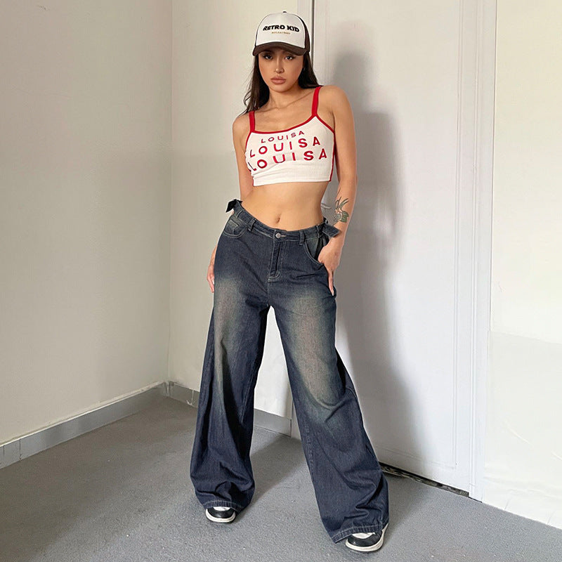 Dambyxor Med Hög Midja, Lös Rak Passform Och Gradienteffekt