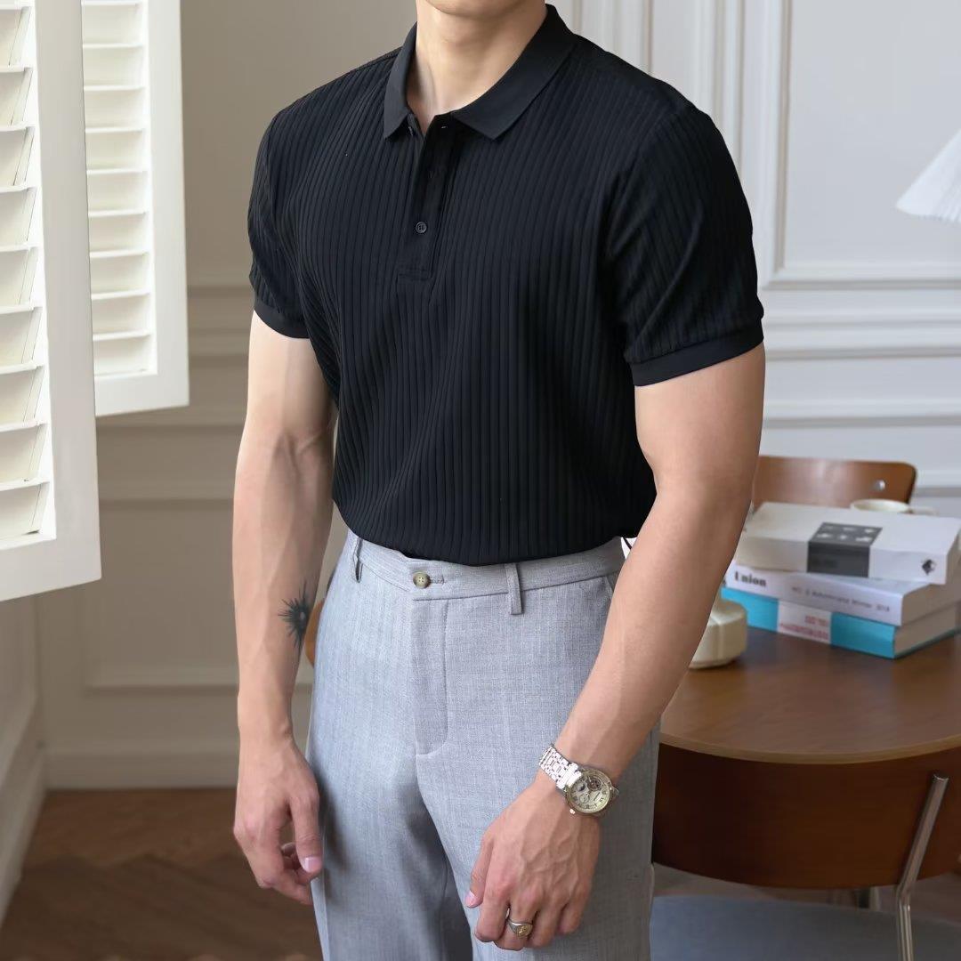 Herr T-Shirt Regular Fit Kort Ärm Tunn Andningsbar Enfärgad